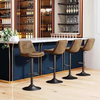 Foto 4 | Foto 4 | Set De 2 Taburetes De Bar Furniturer Hober Marrón 46 X 41 X 88 - 110 Cm