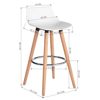 Foto 2 | Foto 2 | Set De 2 Taburetes De Bar Furniturer Delie Blanco 41.5 X 41.5 X 82.5 Cm