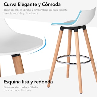 Foto 4 | Foto 4 | Set De 2 Taburetes De Bar Furniturer Delie Blanco 41.5 X 41.5 X 82.5 Cm