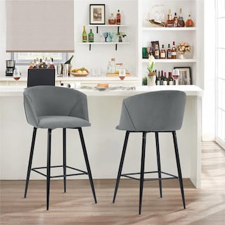 Foto 2 | Foto 2 | Set De 2 Taburetes De Bar Furniturer Aldridge Gris 47.5 X 47.5 X 97 Cm
