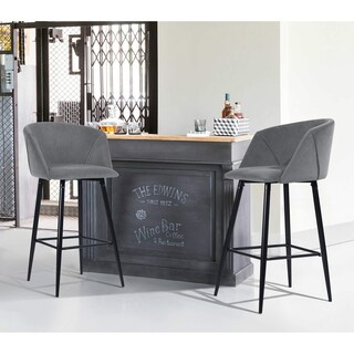 Foto 4 | Foto 4 | Set De 2 Taburetes De Bar Furniturer Aldridge Gris 47.5 X 47.5 X 97 Cm