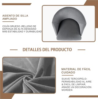 Foto 5 | Foto 5 | Set De 2 Taburetes De Bar Furniturer Aldridge Gris 47.5 X 47.5 X 97 Cm