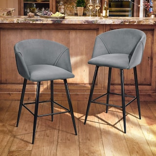 Foto 7 | Foto 7 | Set De 2 Taburetes De Bar Furniturer Aldridge Gris 47.5 X 47.5 X 97 Cm