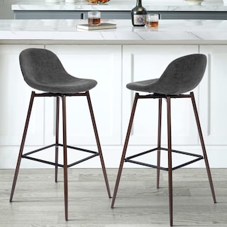 Foto 2 | Foto 2 | Set De 2 Taburetes De Bar Furniturer Charlton Gris 45.5 X 45.5 X 93 Cm