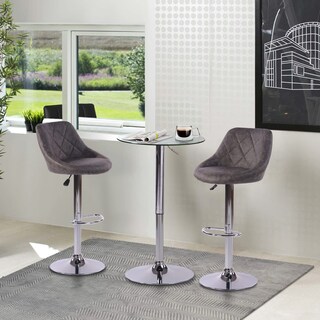 Foto 7 | Foto 7 | Set De 2 Taburetes De Bar Furniturer Hatan Gris Oscuro 38.5 X 38.5 X 83-103 Cm