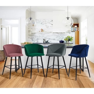 Foto 8 | Foto 8 | Set De 2 Taburetes De Bar Furniturer Aldridge Azul 47.5 X 47.5 X 97 Cm