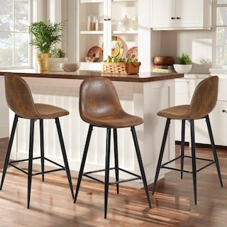 Foto 2 | Foto 2 | Set De 2 Taburetes De Bar Furniturer Charlton Marrón 45.5 X 44 X 100 Cm