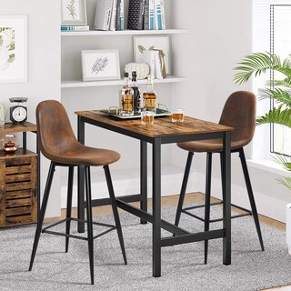Foto 4 | Foto 4 | Set De 2 Taburetes De Bar Furniturer Charlton Marrón 45.5 X 44 X 100 Cm