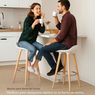 Foto 4 | Foto 4 | Juego De 2 Taburetes De Bar Banco De Bar De Plástico Con Reposapiés Gomyhome
