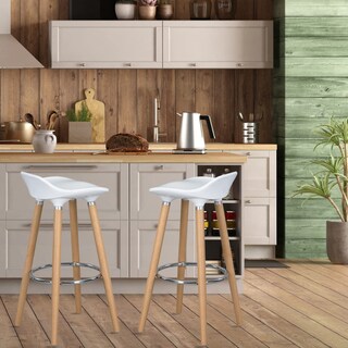 Foto 5 | Foto 5 | Juego De 2 Taburetes De Bar Banco De Bar De Plástico Con Reposapiés Gomyhome