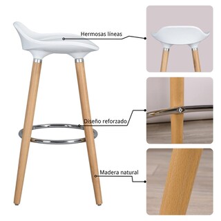 Foto 7 | Foto 7 | Juego De 2 Taburetes De Bar Banco De Bar De Plástico Con Reposapiés Gomyhome
