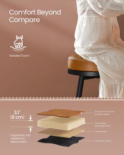 Foto 4 | Foto 4 | Taburetes De Bar Vasagle Ekho Collection Giratorios Juego De 2 Unidades Color Marrón - Venta Internacional.