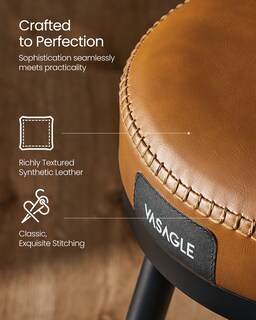 Foto 6 | Foto 6 | Taburetes De Bar Vasagle Ekho Collection Giratorios Juego De 2 Unidades Color Marrón - Venta Internacional.