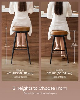 Foto 7 | Foto 7 | Taburetes De Bar Vasagle Ekho Collection Giratorios Juego De 2 Unidades Color Marrón - Venta Internacional.