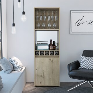 Foto 6 | Foto 6 | Mueble Bar Prana Alto color Duna Espacio Para Copas y Vasos Virtual Muebles