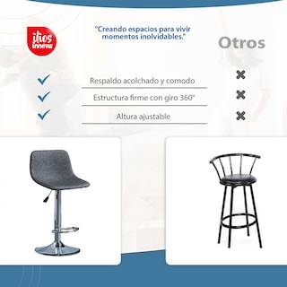 Foto 7 | Foto 7 | Silla de Bar Minimalista Gris Ilios Innova