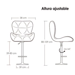 Foto 2 | Foto 2 | Silla de Bar Acolchada Iliosinnova con Respaldo Geométrico Rosa