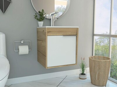 Foto 1 | Foto 1 | Mueble Lavamanos Burco Café Claro y Blanco Virtual Muebles