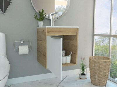 Foto 2 | Foto 2 | Mueble Lavamanos Burco Café Claro y Blanco Virtual Muebles