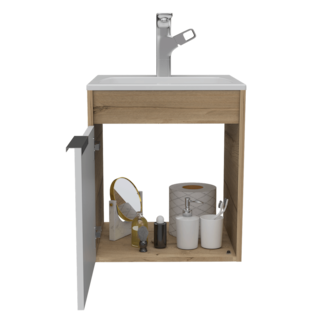 Foto 6 | Foto 6 | Mueble Lavamanos Burco Café Claro y Blanco Virtual Muebles