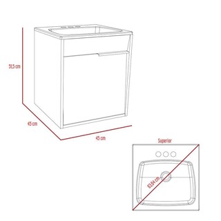 Foto 8 | Foto 8 | Mueble Lavamanos Burco Café Claro y Blanco Virtual Muebles
