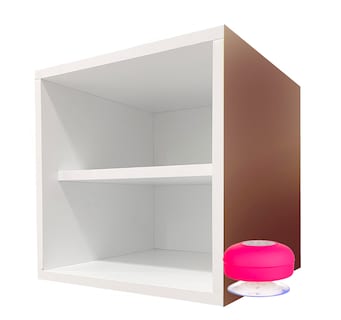 Foto 1 | Foto 1 | Buró Flotante Marrón para Baño MDF Antihumedad + Bocina Bluetooth