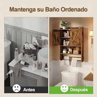 Foto 7 | Foto 7 | Organizadores De Baño Furniturer Ailgri Marrón 56 X 19 X 82 Cm
