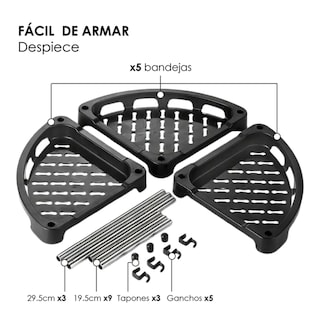 Foto 3 | Foto 3 | Estante Organizador Esquinero De Cocina Baño 5 Niveles Lab.g Negro