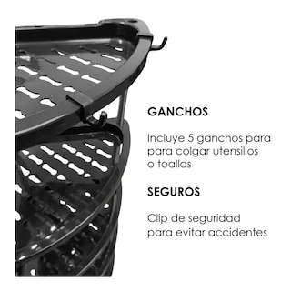 Foto 4 | Foto 4 | Estante Organizador Esquinero De Cocina Baño 5 Niveles Lab.g Negro