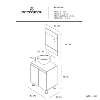 Foto 7 | Foto 7 | Gabinete para Baño Genérica color Blanco