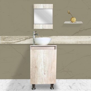 Foto 6 | Foto 6 | Mueble Gabinete GAB-40X40 color Beige para Baño con Ovalin y Monomando