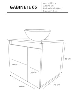 Foto 5 | Foto 5 | Mueble Gabinete para Baño con Lavamanos y Monomando Gab05 Beige