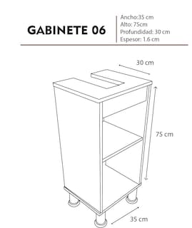 Foto 6 | Foto 6 | Gabinete para Baño Pequeño GAB-06-EP Beige sin Ovalín ni Monomando