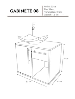 Foto 5 | Foto 5 | Gabinete para Baño Flotante Con Ovalin Gris y Cajón