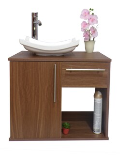 Foto 1 | Foto 1 | Gabinete para Baño Flotante Con Ovalin Blanco y Cajón