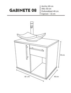 Foto 5 | Foto 5 | Gabinete para Baño Flotante Con Ovalin Blanco y Cajón