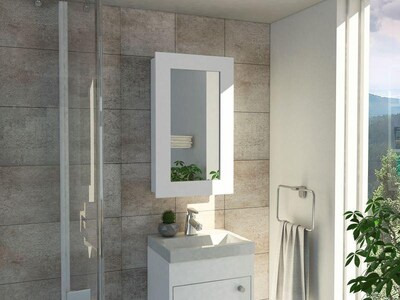 Foto 1 | Foto 1 | Gabinete Para Baño Cary Blanco con Puerta Espejo Virtual Muebles