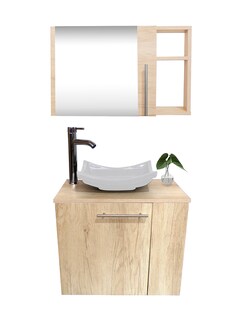 Foto 1 | Foto 1 | Combo de Gabinete para Baño con Lavamanos Monomando y Botiquín con Espejo