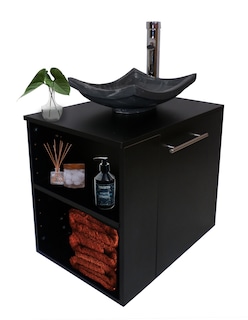 Foto 3 | Foto 3 | Combo de Gabinete para Baño 07 Izquierdo con Lavamanos y Monomando más Botiquín con Espejo Negro