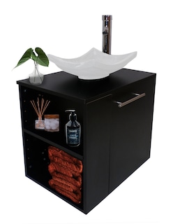 Foto 3 | Foto 3 | Combo de Gabinete para Baño 07 Izquierdo con Lavamanos y Monomando más Botiquín con Espejo Negro
