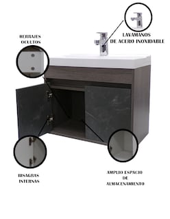Foto 6 | Foto 6 | Gabinete 13 Flotante Para Baño Con Lavabo Y Monomando