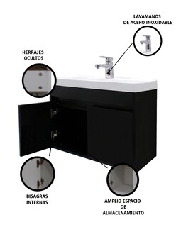 Foto 6 | Foto 6 | Gabinete 13 Flotante para Baño con Lavabo Y Monomando