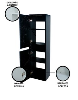 Foto 5 | Foto 5 | Gabinete Multiusos Negro para Baño