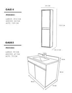 Foto 5 | Foto 5 | Gabinete para Lavamanos con Organizador Beige
