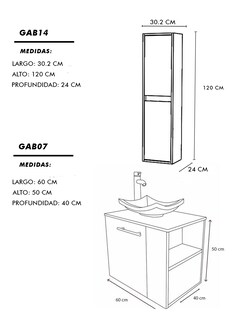 Foto 6 | Foto 6 | Gabinete para Baño con Almacenamiento Gris 2 Piezas
