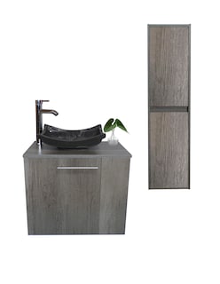 Foto 1 | Foto 1 | Gabinete para Baño con Almacenamiento Gris 2 Piezas