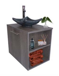 Foto 3 | Foto 3 | Gabinete para Baño con Almacenamiento Gris 2 Piezas