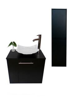 Foto 1 | Foto 1 | Gabinete de Baño + Gabinete de Almacenamiento Negro 2 Piezas