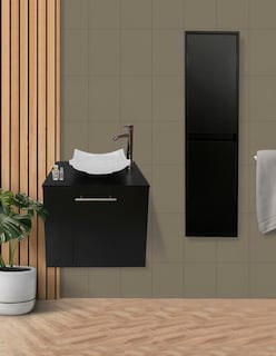 Foto 2 | Foto 2 | Gabinete de Baño + Gabinete de Almacenamiento Negro 2 Piezas