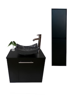 Foto 1 | Foto 1 | Combo Gabinete de Baño con Lavamanos + Gabinete de Almacenamiento Francesco Negro